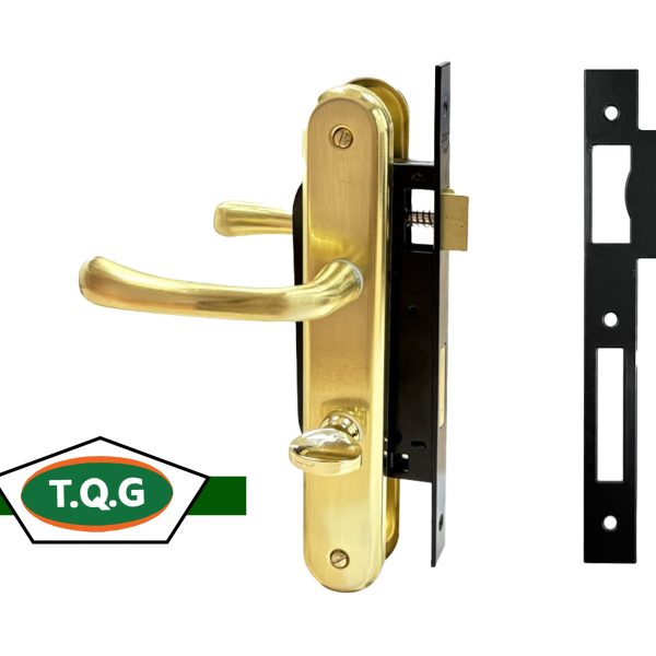 Serrure toilette complète Dorée